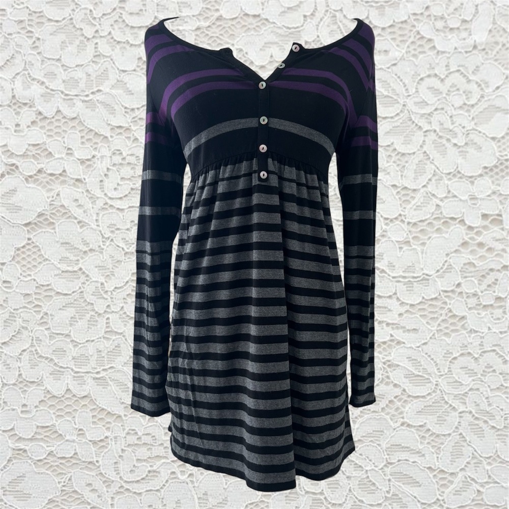 vintage y2k emo stripe babydoll mini dresz